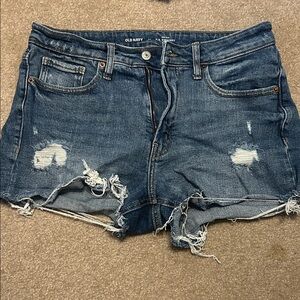 Old Navy Women's Ripped Jean Shorts - Dark Blue